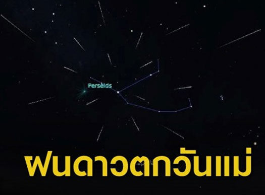 สดร.ชวนชม "ฝนดาวตกเพอร์เซอิดส์" คืนวันแม่ 12 ส.ค.นี้