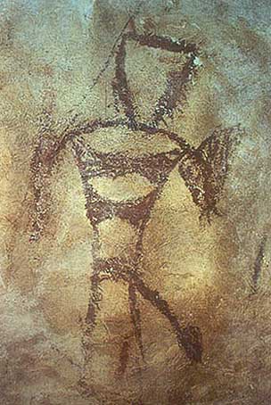 ภาพเขียนสีโบราณในถ้ำผีหัวโต จังหวัดกระบี่