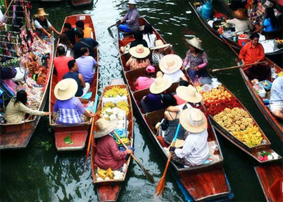 ตลาดน้ำดำเนินสะดวก จังหวัดราชบุรี